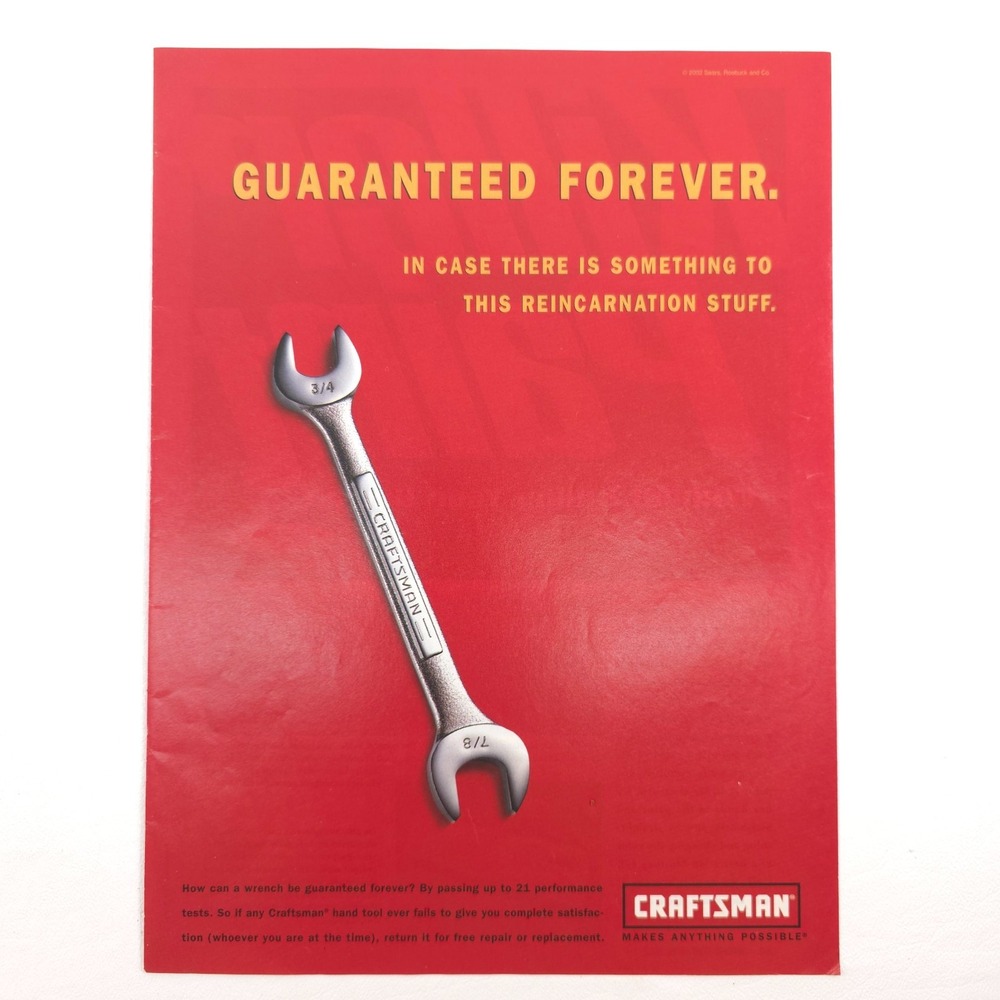 Craftsman Wrench Print Ad Vintage Tool Advertising Garage Wall Art Decor 2006